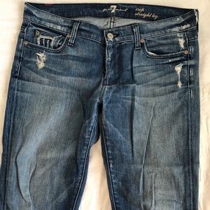7 for all mankind crop straight leg jeans.